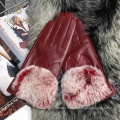 Meilleure vente de vrais gants de fourrure femmes hiver chaud gros gants